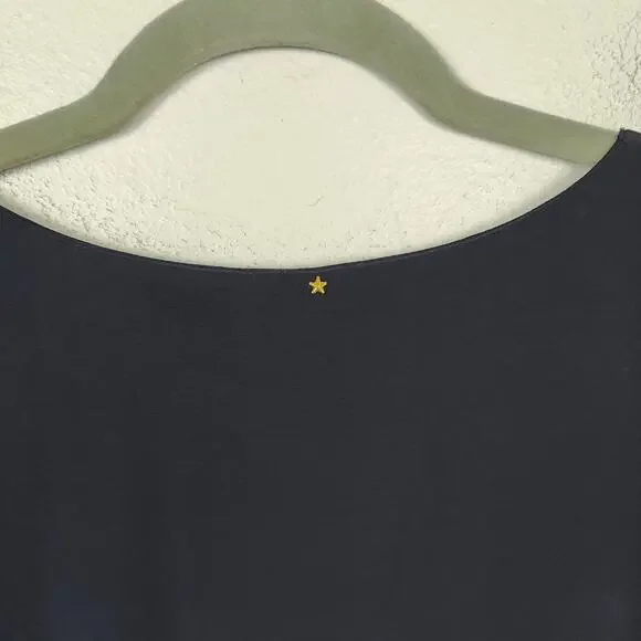 Peter Cohen Midi Slip Dress Women Small Black Silky Jersey Side Slits Minimalist